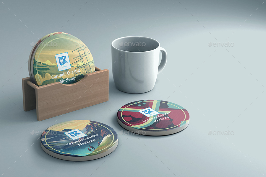 Ceramic Coaster Mockup v3, Graphics GraphicRiver